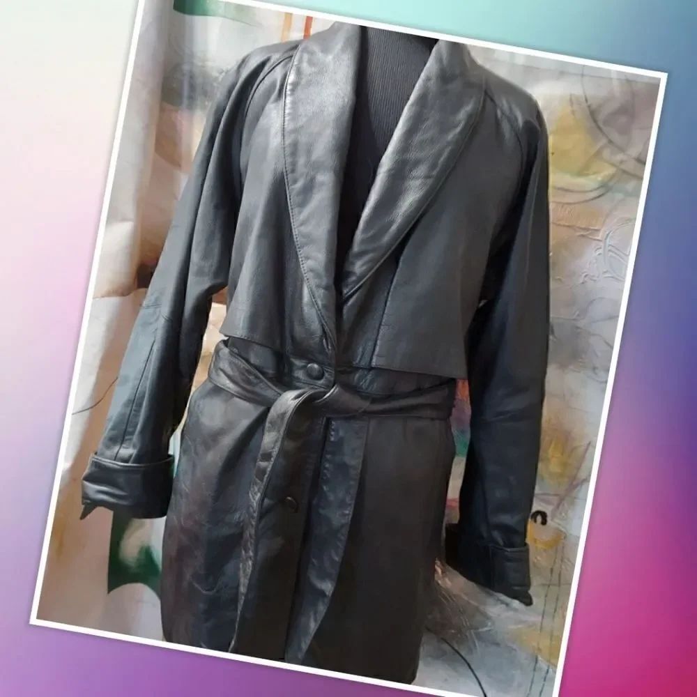 Wilsons Leather Jacket w Belt & Removable Thinsulate Lining Size Medium belted